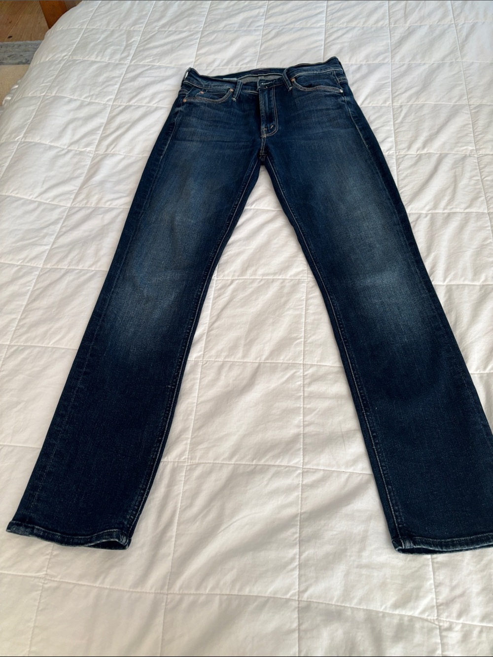 MOTHER Women's Dark Blue Cropped Ankle Jeans Sz 24